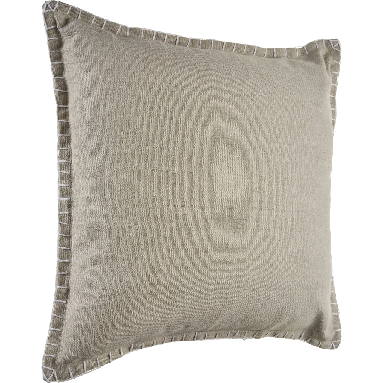 Laddha Home Designs 24" Brown Square Throw Pillow with Embroidered Edges